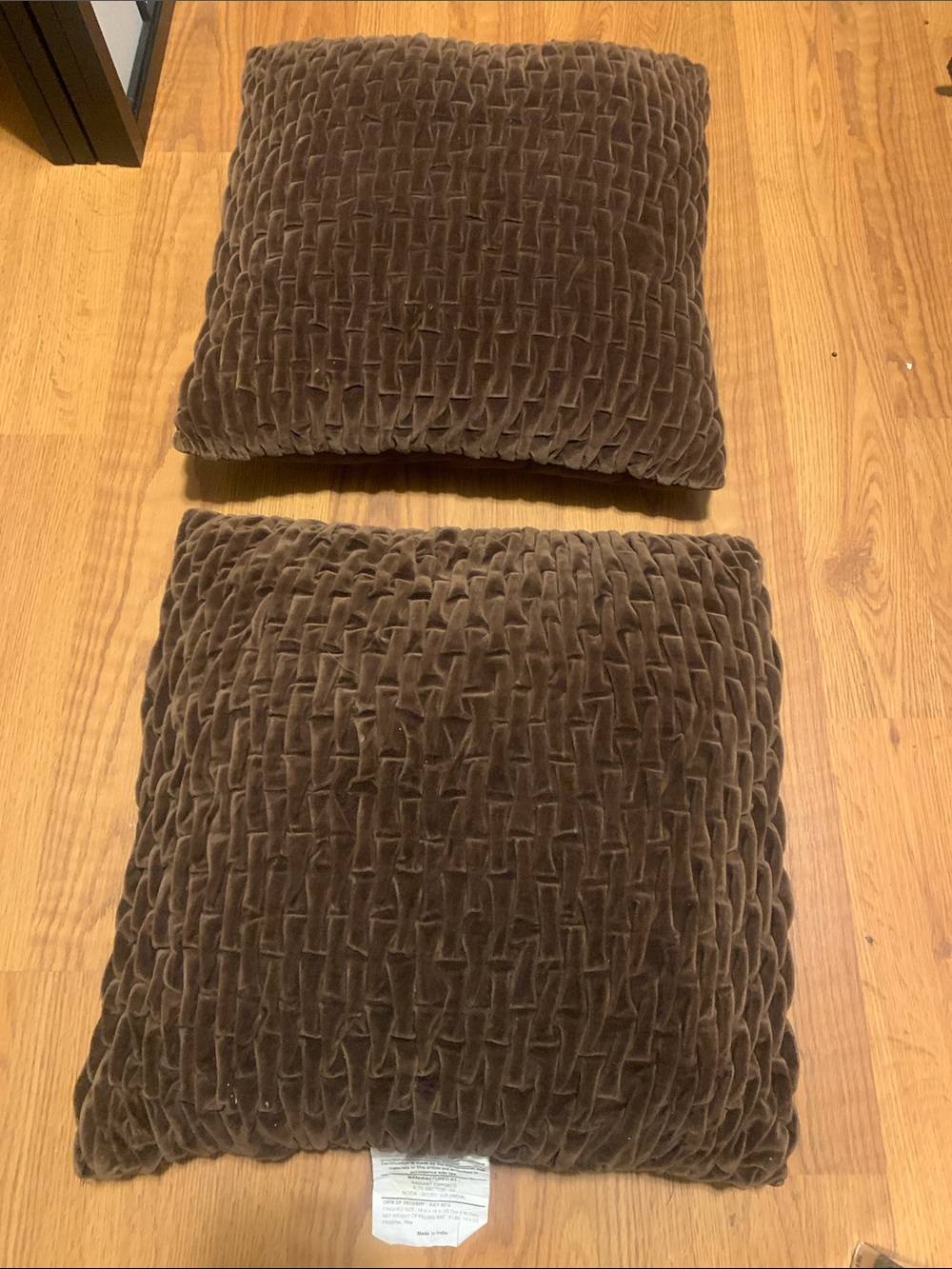 Threshold Vintage Brown Textured Velvet Throw Pillow Set (2)